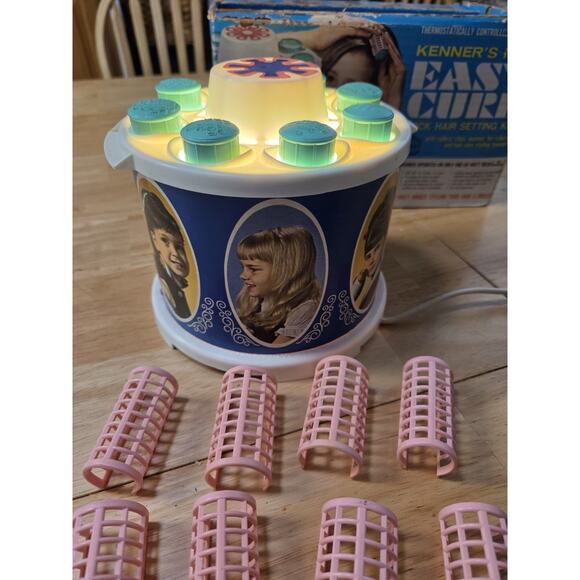 Vintage Kenner Easy Curl Hair Setter Kit 900 Working w Box Rollers 1968+